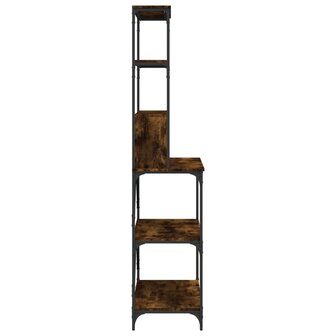 Bakkersrek 6-laags 90x40x180 cm bewerkt hout gerookt eikenkleur