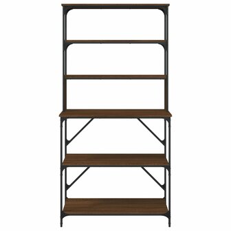 Bakkersrek 6-laags 90x40x180 cm bewerkt hout bruin eikenkleur