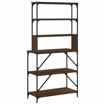 Bakkersrek 6-laags 90x40x180 cm bewerkt hout bruin eikenkleur