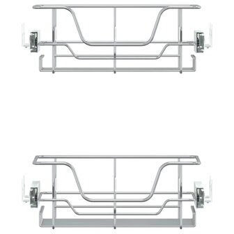 Draadmanden uittrekbaar 2 st 45 cm zilverkleurig