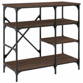 Bakkersrek 90x40x84 cm bewerkt hout en metaal bruin eikenkleur