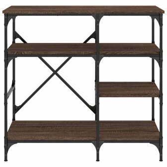 Bakkersrek 90x40x84 cm bewerkt hout en metaal bruin eikenkleur