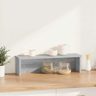 Keukenrek stapelbaar 60x15x16cm bewerkt hout grijs sonoma eiken
