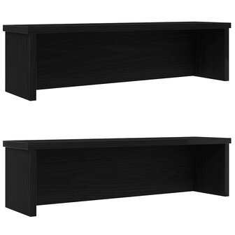 Keukenrekken stapelbaar 2 st 60x15x16 cm zwart