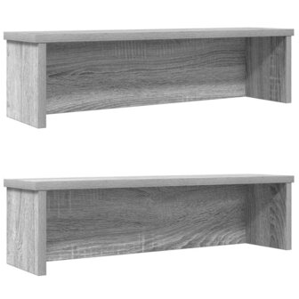 Keukenrekken stapelbaar 2 st 60x15x16 cm grijs sonoma eiken