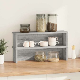 Keukenrekken stapelbaar 2 st 60x15x16 cm grijs sonoma eiken