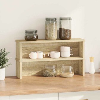 Keukenrekken stapelbaar 2 st 60x15x16 cm sonoma eikenkleurig