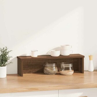 Keukenrek stapelbaar 60x15x16 cm bewerkt hout bruin eikenkleur
