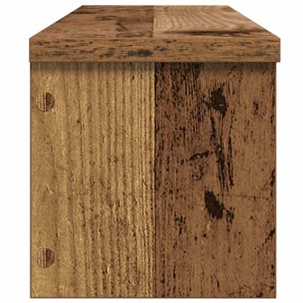 Keukenrek stapelbaar 60x15x16 cm bewerkt hout oud houtkleurig