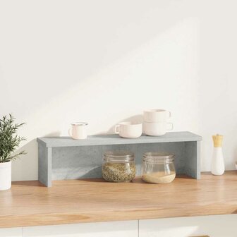 Keukenrek stapelbaar 60x15x16 cm bewerkt hout betongrijs