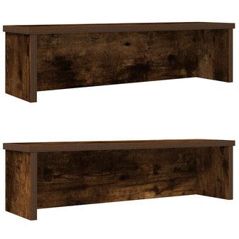 Keukenrekken stapelbaar 2 st 60x15x16 cm gerookt eikenkleurig