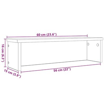 Keukenrekken stapelbaar 2 st 60x15x16 cm gerookt eikenkleurig