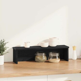 Keukenrek stapelbaar 50x15x16 cm bewerkt hout zwart