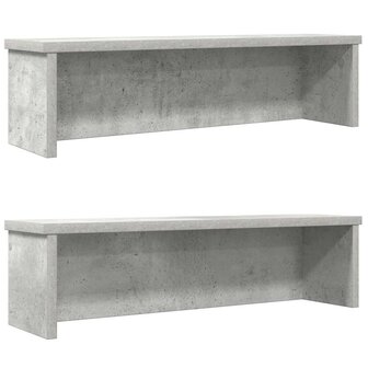 Keukenrekken stapelbaar 2 st 50x15x16 cm betongrijs