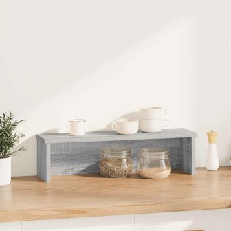Keukenrek stapelbaar 50x15x16cm bewerkt hout grijs sonoma eiken