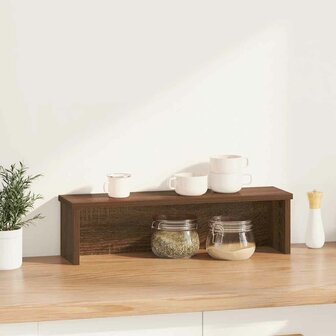 Keukenrek stapelbaar 50x15x16 cm bewerkt hout bruin eikenkleur