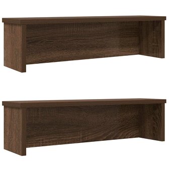 Keukenrekken stapelbaar 2 st 50x15x16 cm bruin eikenkleur