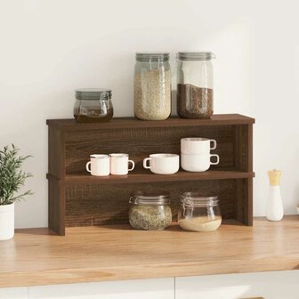 Keukenrekken stapelbaar 2 st 50x15x16 cm bruin eikenkleur