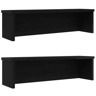 Keukenrekken stapelbaar 2 st 50x15x16 cm zwart