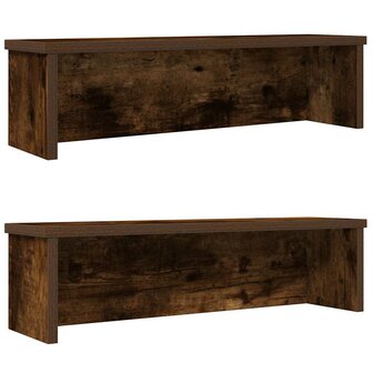 Keukenrekken stapelbaar 2 st 50x15x16 cm gerookt eikenkleurig