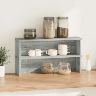 Keukenrekken stapelbaar 2 st 50x15x16 cm grijs sonoma eiken