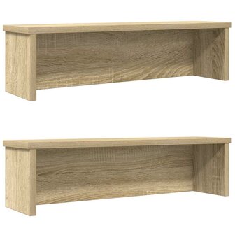 Keukenrekken stapelbaar 2 st 50x15x16 cm sonoma eikenkleurig