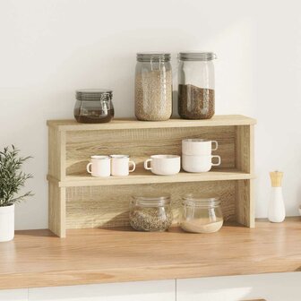 Keukenrekken stapelbaar 2 st 50x15x16 cm sonoma eikenkleurig