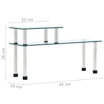 Keukenschap 45x16x26 cm gehard glas transparent