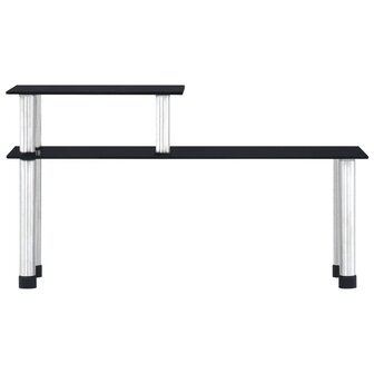 Keukenschap 45x16x26 cm gehard glas zwart
