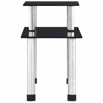 Keukenschap 45x16x26 cm gehard glas zwart