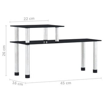 Keukenschap 45x16x26 cm gehard glas zwart
