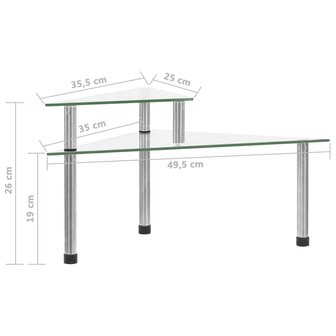 Keukenschap 49,5x35x19 cm gehard glas transparent