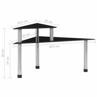 Keukenschap 49,5x35x26 cm gehard glas zwart