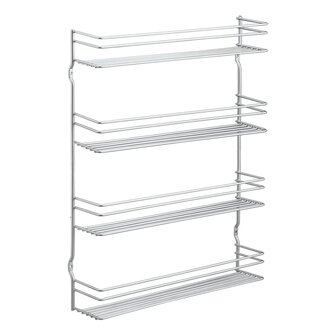 Kruidenrek wandmontage 4-laags Pepito zilverkleurig