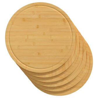 Snijplanken 6 st &Oslash;30x1,5 cm bamboe