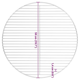 Barbecuerooster rond &Oslash;50 cm 304 roestvrij staal