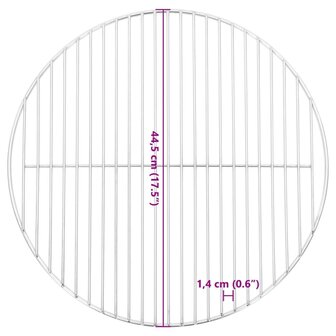 Barbecuerooster rond &Oslash;44,5 cm 304 roestvrij staal