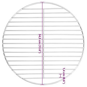 Barbecuerooster rond &Oslash;34,5 cm 304 roestvrij staal