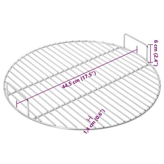 Barbecuerooster met handgrepen rond &Oslash;44,5 cm 304 roestvrijstaal
