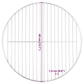 Barbecuerooster rond &Oslash;40 cm 304 roestvrij staal