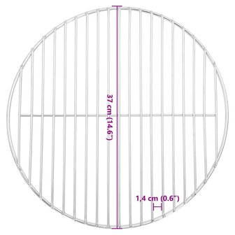 Barbecuerooster rond &Oslash;37 cm 304 roestvrij staal