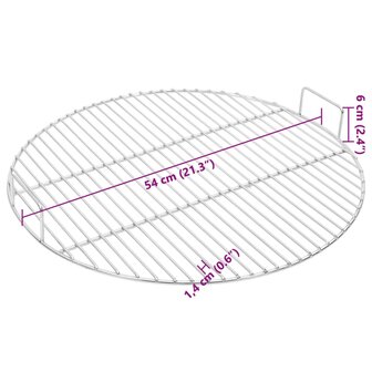 Barbecuerooster met handgrepen rond &Oslash;54 cm 304 roestvrij staal