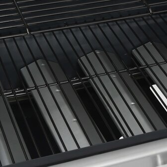 Gasbarbecue 4+1 kookzone staal en roestvrij staal zwart zilver
