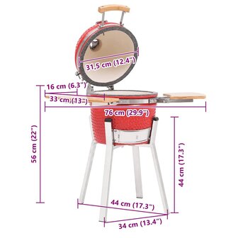 Kamado barbecue 76 cm keramiek
