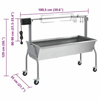 Draaispit barbecue met elektrische motor