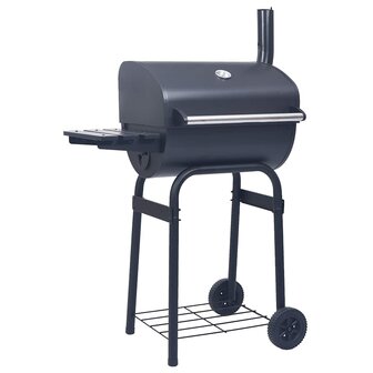 Houtskoolbarbecue roker met onderschap zwart
