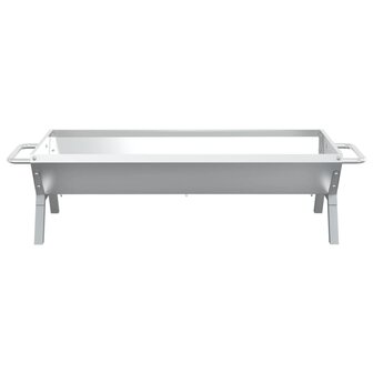 Barbecueplaat 118x42x30,5 cm roestvrij staal zilverkleurig