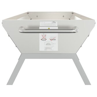 Barbecueplaat 118x42x30,5 cm roestvrij staal zilverkleurig