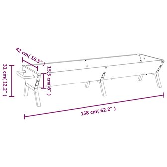Barbecueplaat 158x42x31 cm roestvrij staal zilverkleurig