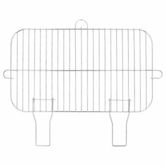 Houtskoolbarbecue met wieltjes staal zwart